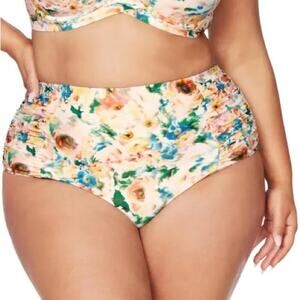 NWT 14 Artesands Odette Botticelli Floral Bikini High Waist Bottoms Swim Suit